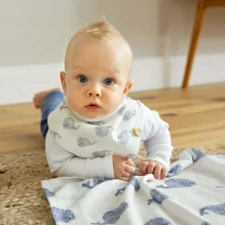 Bavoir bandana en coton bio baleine Little Water