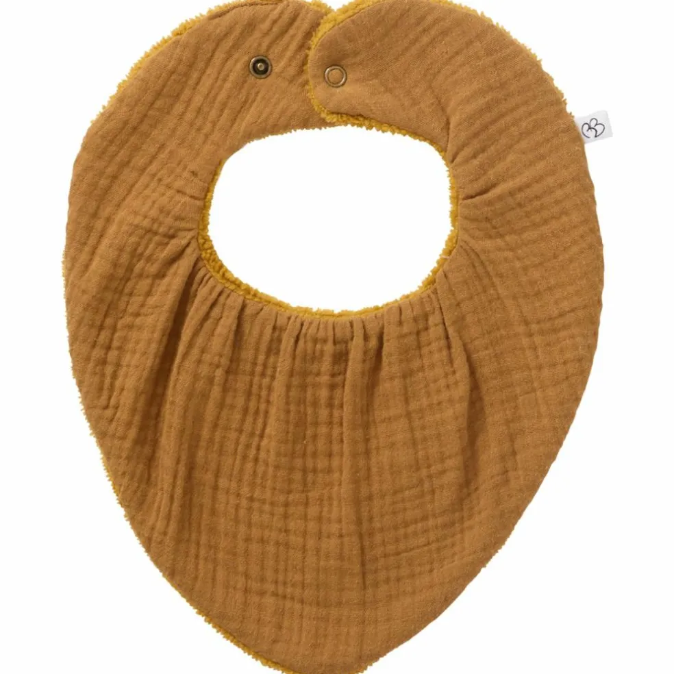 Bavoir bandana réversible bambou et gaze de coton havane