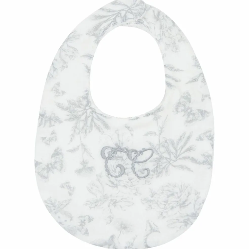 Bavoir bandana Toile de Jouy gris
