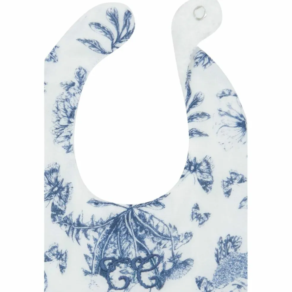 Bavoir bandana Toile de Jouy bleu