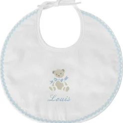 Bavoir de naissance Ours bleu (personnalisable)