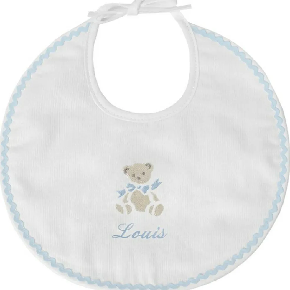 Bavoir de naissance Ours bleu (personnalisable)