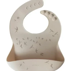 Bavoir en silicone à poche Hirondelles Sable