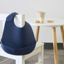 Bavoir en silicone Bleu