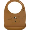 Bavoir en silicone Chat Caramel