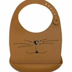 Bavoir en silicone Chat Caramel