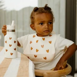Bavoir en silicone Coeurs Crème