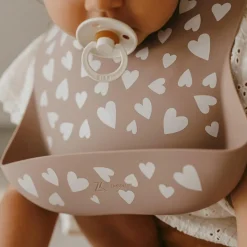 Bavoir en silicone Fall In Love taupe rose