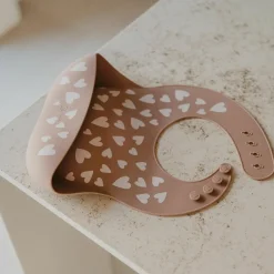 Bavoir en silicone Fall In Love taupe rose