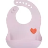Bavoir en silicone Happy Rascals Coeur lavande