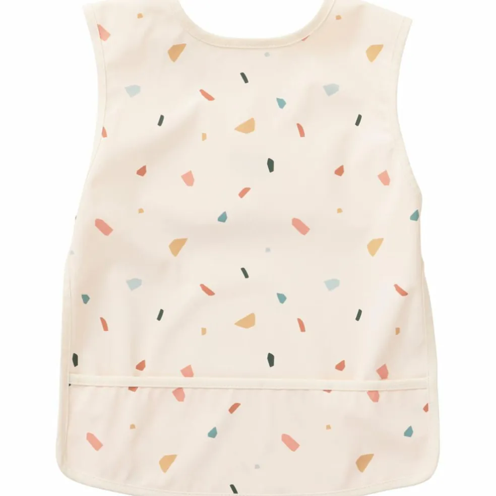 Bavoir intégral en tissu imperméable souple terrazzo (6-24 mois)