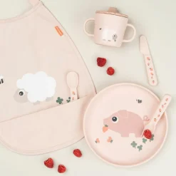 Bavoir élastique Tiny farm Rose