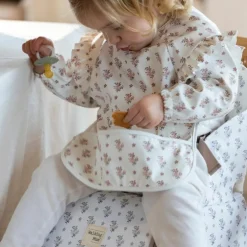 Bavoir manches longues Botton Fleurs