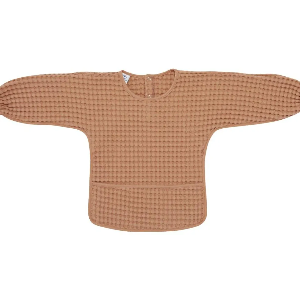 Bavoir manches longues en coton gaufré Cassonade (6-24 mois)