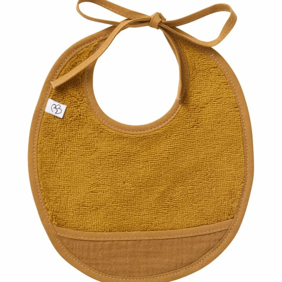 Bavoir naissance bi-matière havane