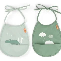 Bavoir petit lot de 2 Croco vert