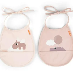Bavoir petit lot de 2 Happy clouds rose