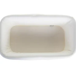 Berceau rectangulaire en rotin et habillage en jersey écru