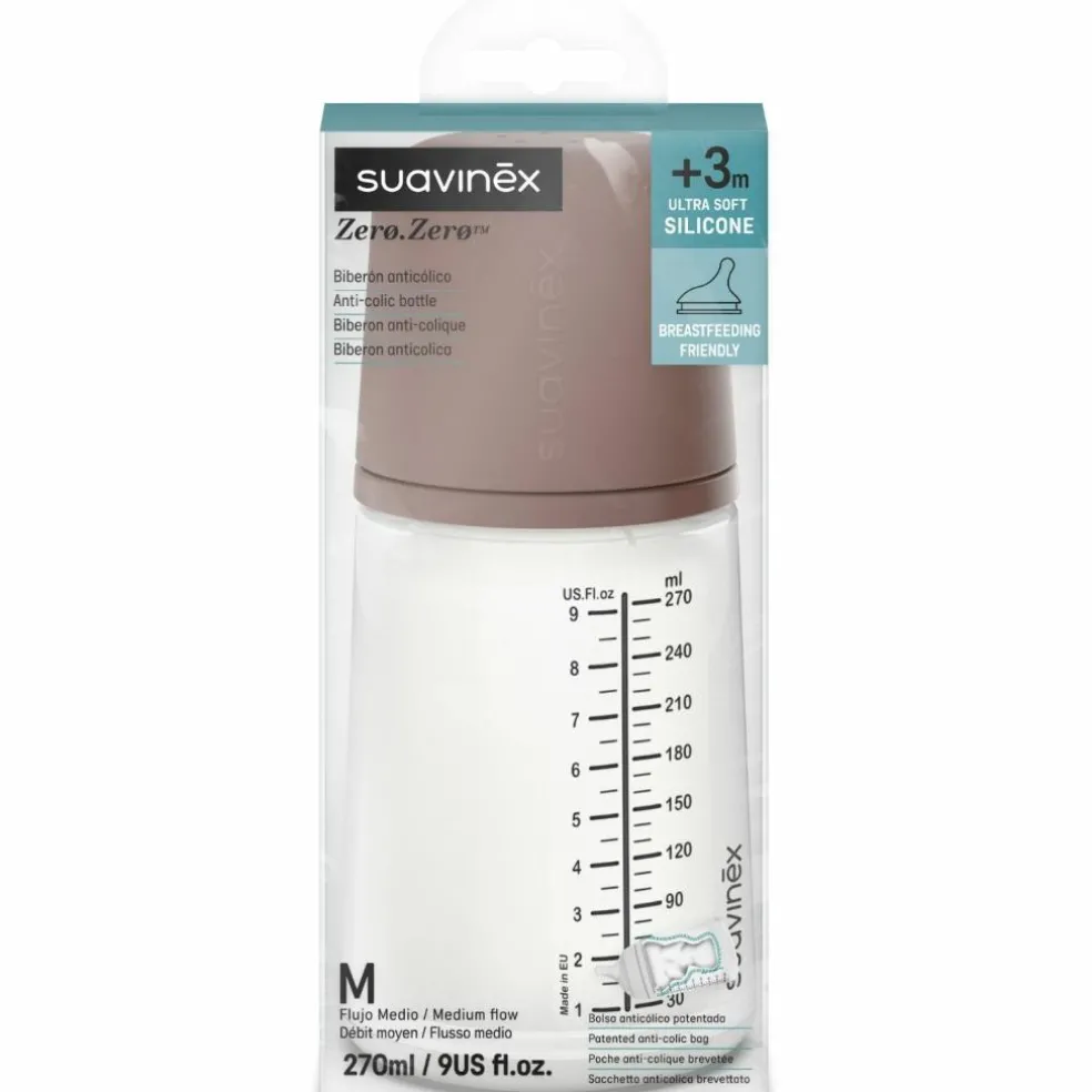 Biberon anti-colique Zerø.Zerø - Débit Moyen - M Deep (270 ml)