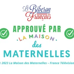 Biberon en verre anti colique Fleur blanche (240 ml)