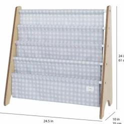 Bibliothèque en tissu recyclé Vichi bleu