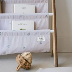 Bibliothèque en tissu recyclé Myrtilles taupe - Reconditionné