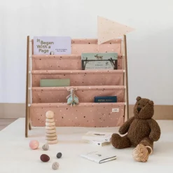 Bibliothèque en tissu recyclé Terrazzo argile