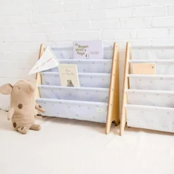 Bibliothèque en tissu recyclé Myrtilles taupe