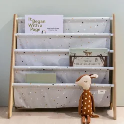 Bibliothèque en tissu recyclé Terrazzo gris clair