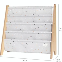 Bibliothèque en tissu recyclé Terrazzo gris clair