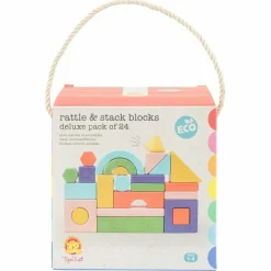 Blocs à empiler et hochet (24 pièces)