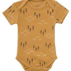 Body manches courtes en coton bio Woods spruce yellow (0-3 mois : 50 à 60 cm)
