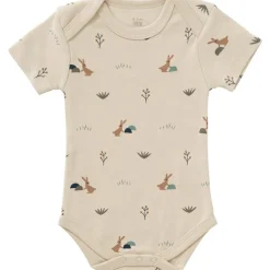 Body manches courtes en coton bio Rabbit sandshell (6-12 mois : 67 à 74 cm)