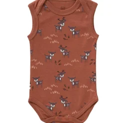 Body sans manches en coton bio Deer amber brown (6-12 mois : 67 à 74 cm)