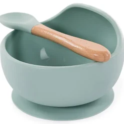 Bol ventouse et cuillère bleu