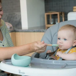 Bol ventouse et cuillère bleu