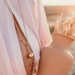 Bola de grossesse Astre cordon moka (or jaune 18 carats)