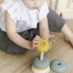 Bols à empiler en bois d'hévéa