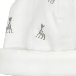 Bonnet de naissance blanc Sophie la girafe (0-1 mois)