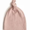 Bonnet de naissance côtelé Blush