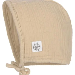 Bonnet de naissance en mousseline nature (0-2 mois)