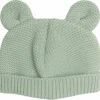 Bonnet de naissance Ours en maille Vert Olive (0-1 mois)