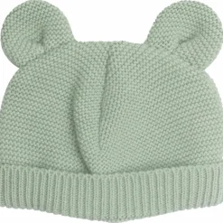 Bonnet de naissance Ours en maille Vert Olive (0-1 mois)