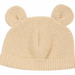 Bonnet de naissance Ours en maille Caramel (0-1 mois)