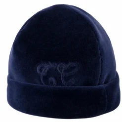 Bonnet de naissance Toile de Jouy bleu