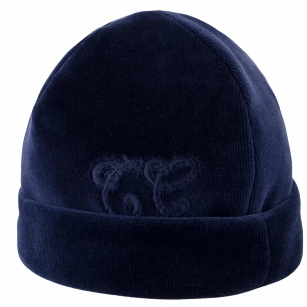 Bonnet de naissance Toile de Jouy bleu