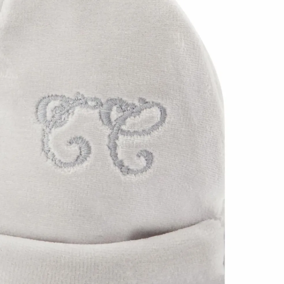 Bonnet de naissance Toile de Jouy gris
