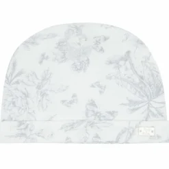 Bonnet de naissance Toile de Jouy gris