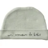 Bonnet de naissance Un amour de bébé vert de gris (naissance)