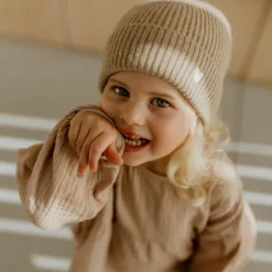Bonnet en laine Sable (0-12 mois)